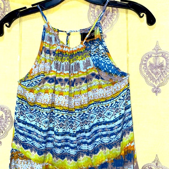 AZTEC PRINT MULTI-COLOR HALTER DRAWSTRING ROMPER SZ M/L - Picture 2 of 11